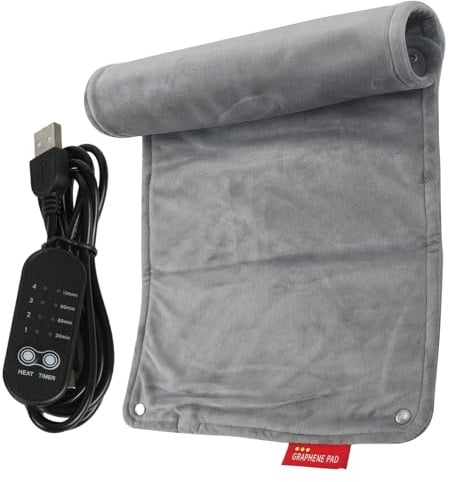 Mihauuke Tragbare Heizdecke - USB-Aufladbares Heizgerät,Heizkissen mit USB-Aufladung - Für Rücken Beine Arme Knie Stuhl Sofa Arbeitsplatz Und Haustierbett