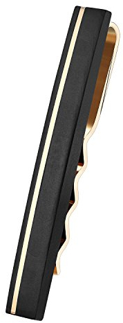 Drops Karisma Hochwertige Herren Edelstahl 316L Krawattennadel mit Carbon-Composite/Krawattenklammer/Tie Clip Farbwahl KTC207 / Gold