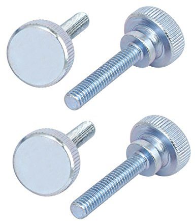 sourcingmap 4 Stück M6x30mm Flacher gerändelter Kopf Vollgewinde Daumenschrauben Verschluss DE de