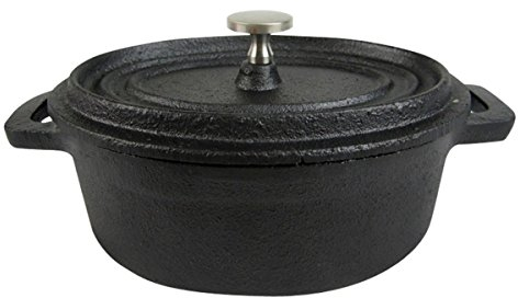 García de Pou 198.63 Cocotte Oval, 15.2 x 10.2 x 6.4 cm, Set de 6, Negro