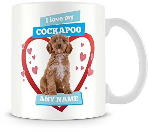 MUGGZ I Love My Cockapoo Dog Mug - Personalised Gift - Customise with Name - Blue