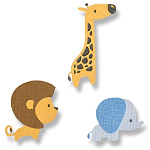 Thinlits Stanzschablonen 9 Stk - Baby Dschungel-Tiere von Jordan Caderao