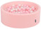 KiddyMoon 90X30cm/300 Bolas ∅ 7Cm Piscina De Bolas para Ninos Hecha En La UE, Rosa:Rosa Clr/Perla/Transparente
