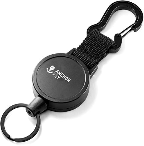 FABACH Schlüsselrolle Schlüsselanhänger ausziehbar - Jojo Schlüsselband mit 70cm Aramidseil - Einziehbarer Kartenhalter Ausweis Clip - Schlüssel Zipper und Ski Karten Halter für Hose und Gürtel