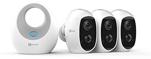 EZVIZ Triple C3A Indoor/Outdoor Battery Camera and Hub with Built-in Siren