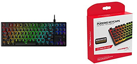 HyperX Hx-Kb7Aqx-Us Alloy Origins Core, Tastiera Gaming Meccanica Rgb, Tenkeyless & Pudding Copritasti - Set Completo Da Tastiera, Pbt, 104 Tasti