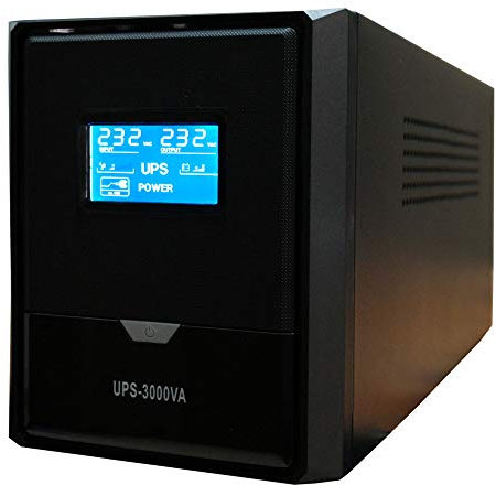 RIVELT UPS GRUPPO DI CONTINUITA' 3000 VA 1800W 4 USCITE BIVALENTI DISPLAY LCD 4 BATTERIE 12 VOLT 9 A INCLUSE