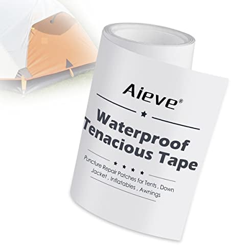 AIEVE Tent Repair Tape, Waterproof Tenacious Tape, Puncture Repair Patches for Tents, Awnings, Down Jacket, Inflatable Swimming Pools, Air Bed,Gazebo (7.5cmx100cm)
