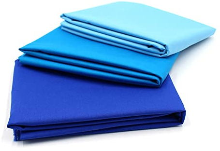 3x 0,5m Baumwollstoff Set 148cm Breite 100% Baumwolle 3,5m Material Auswahl viele Farben Patchwork (Blautöne, 3er Set)