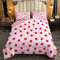 Erdbeere Tröster Set Mädchen Rosa Süß Obst Drucken Bettdecke Kinder Jugendliche Erdbeeren Streifen Daunendecke Microfaser Steppbett Dekor Winter Sommer Bettdecke 135x200cm für 4-Jahreszeiten