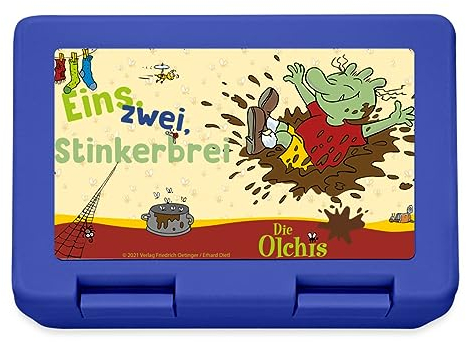Spreadshirt Die Olchis Classic Eins Zwei Stinkerbrei Brotdose Lunchbox, One size, Royalblau
