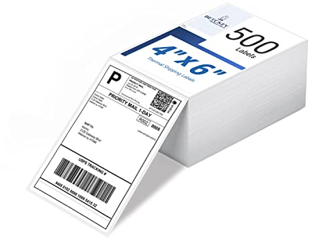 BETCKEY - 102mm x 152mm, Thermo Direktversand Etiketten, Kommerzielles Grade mit Perforation, 4 x 6, 500 Fanfold Etiketten