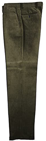 ALVIPERI Pantalone Uomo Velluto Duca Visconti di Modrone Elasticizzato Taglie Forti e calibrato 11 Colori dalla tg.46 alla tg.71 (Verde 7920, 48)