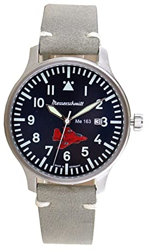 Messerschmitt Herren-Fliegeruhr Komet 163 Grau/Blau ME163-80-1