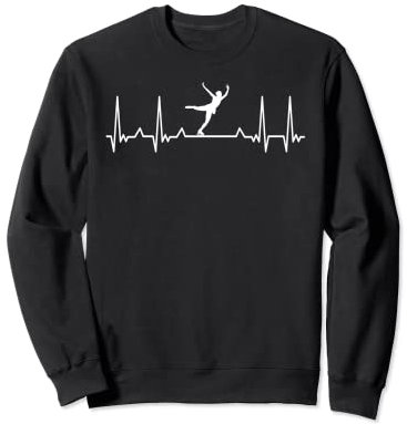 Eiskunstlauf Herzschlag EKG Schlittschuhe Eislaufen Sweatshirt