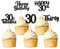 40 Stück Black Glitzer 30 Geburtstag Cupcake Topper 30. Geburtstag Party Cupcake Topper Picks für Mädchen Jungen Teen Party Geburtstag Party Dekoration