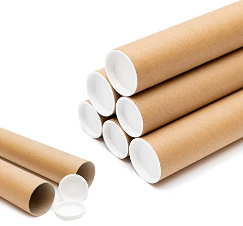 Edenpack Versandrollen für Poster, Kunstwerke, Gemälde, Dokumente, Baupläne, 330 mm x 45 mm, Kartonrollen + Endkappen, 25 Stück