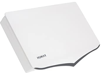 HUMAX Flat H40D4 Flachantenne mit Quad LNB, SAT TV Antenne für alle Sender, Wetterfeste Camping Satellitenschüssel für 4 Teilnehmer, Ideal für Balkon oder Camping, Inkl. Wand- und Masthalterung