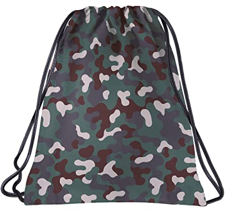 Camouflage Sportbeutel Turnbeutel Tasche Sporttasche Schuhbeutel grün braun
