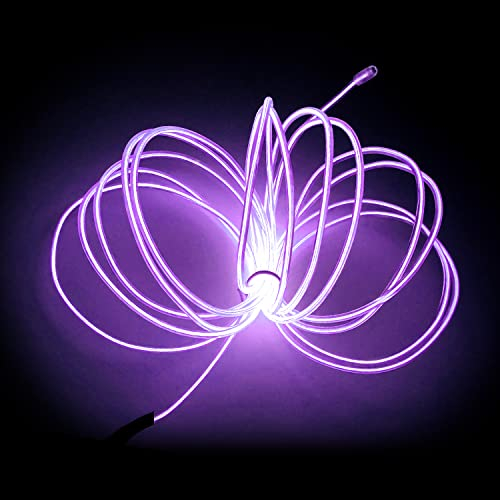 Balabaxer Linea luminosa Viola, striscia luminosa al neon portatile del pacchetto batteria 3 metri, può essere tagliata a volontà, applicabile alla festa, Halloween, decorazione fai da te