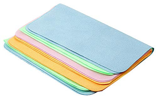 Pack of 5 Soft Chamois Glasses Cleaner Glasses Fine Fibre Cleaning Cloth for Cleaning Lens Camera