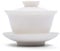 AUSUAYA Ceramic Gaiwan Set, GAI Wan Tea Cup with Lid for Chinese Traditional Gongfu Tea Ceremony Brew Loose Oolong/Puerh Tea G-W-1 (White Ceramic)