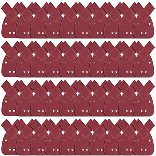 SIQUK 40 Pieces Mouse Sanding Pads 120 Grits Mouse Sander Sheets with Extra 2 Tips for Replacement Fit Black and Decker Detail Palm Sander