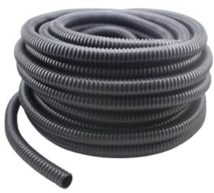 Aulich24 Spiralschlauch 19 mm x 40 mm Ø, 6 m, Schwarz, PVC, für Teichpumpen, Tauchpumpen, Filter, Bachläufe und Wasserspeier