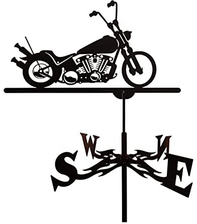 Motorrad-Wetterfahne aus schwarzem Edelstahl, Nr. 4