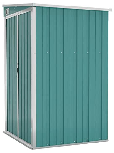 vidaXL Wand Geräteschuppen Gartenhaus Gerätehaus Gartenschrank Gartenschuppen Fahrradhaus Schuppen Grün 118x100x178cm Verzinkter Stahl
