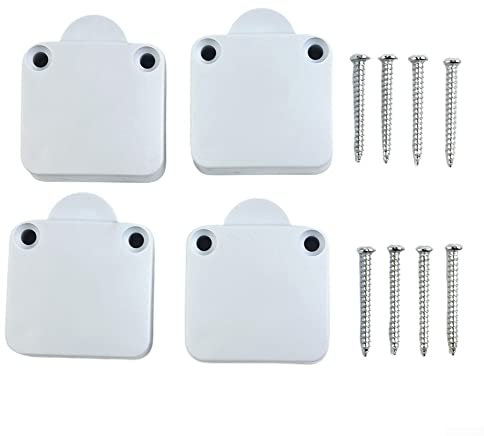 HEIBTENY 4 Pezzi Interruttore Bianco Con Viti,Interruttore Pantry Per Armadio Porta Armadio Luce Armadio Bianco Elettrico Tobin,Interruttore di contatto Porta Microinterruttore