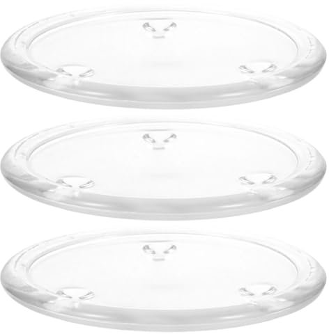 HOMSFOU 3Pcs Verre Bougie Plateau Clair Pilier Bougeoir Rond Verre Bougie Verre Bougie Coaster Moderne Bougie Centre De Table pour Mariage Table Decal 12. 8Cm
