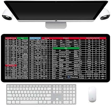 Extra Large Shortcut Keyboard Mat, Keyboard Mat with Patterns of Commonly Used Shortcut Keys, Extra Large Non-Slip Mouse Pad for Desktops and Laptops (900 * 400 * 3mm, Type C)