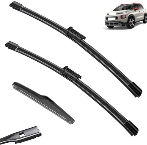 Autowischer kompatibel mit Citroen C3 Aircross 2017–2020, Auto-Wischerblätter vorne und hinten, weiche Gummi-Scheibenwischer, automatische Windschutzscheibe, 26 Zoll + 16 Zoll + 8 Zoll, 2018 2019 (Co