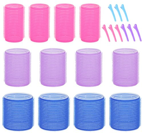 Hair Rollers for Blowout Look Long Hair, 21 PCS Self Grip Hair Rollers for Long Medium Short Hair Styling Curling Tools DIY Hair Curlers to Sleep In