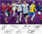 SLSWHLX Fotohaus Cristiano Ronaldo Lionel Messi Neymar Jr Kane Pedri Mbappé Fußball-Superstars Autogrammdruck, Wandkunst, Wohnzimmer-Dekoration