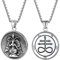 OIDEA Herren Leviathan Kreuz Halskette: Satanisches Kreuz mit Siegel von Luzifer Ziege Lucifer Umgekehrtes Kreis Anhänger mit Kette Edelstahl Religiöser Amulett Schmuck Geschenk für Männer