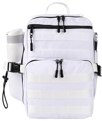 Ci Wigo Taktischer Rucksack, 9 l, Mini-Molle-Tagesrucksack, multifunktional, Fitnessstudio, Fitness, Outdoor, Sport, Camping, Weiß (15 l), 20l, Taktisch, Sport