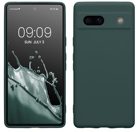 kwmobile Handyhülle für Google Pixel 7a Hülle - weiches Handy Silikon Case - Schutzhülle Cover - Blaugrün