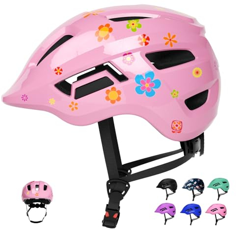 KORIMEFA Casque de vélo réglable pour Enfants de 2 à 8 Ans (Fleur, S)