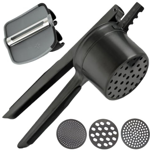 Kovilo Kartoffelpresse aus Edelstahl – Küchenutensilien und Gadgets – Kartoffelstampfer, Kartoffelreibe – langlebiges Küchenwerkzeug – Küchenwerkzeuge – Kartoffelpresse