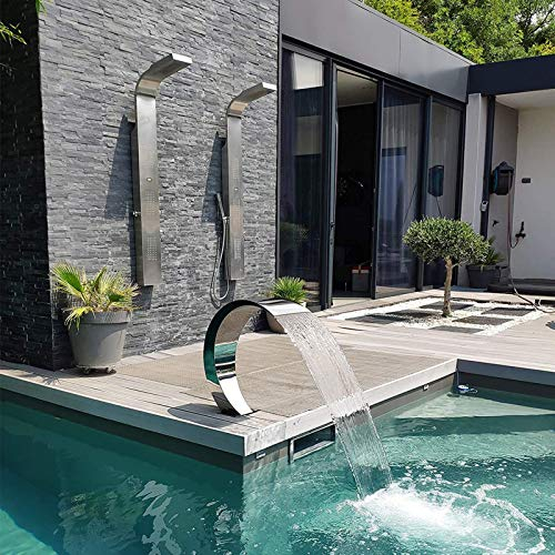 Pool-Brunnen-Wasserfall, Garten-Pool-Wasserfall, für eingelassene Pools, Außenbrunnen für den Garten, Pool-Brunnen, Teich-Wasserfall, Überlauf-Pool-Sprinkler-Brunnen