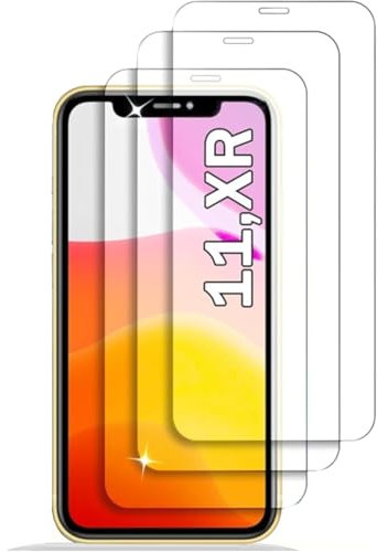 Generico Vetro Temperato per iPhone 11 iPhone XR 6,1 Pollici, 3 PEZZI Pellicola Prottetiva, Ultra hd Trasparente, Ultra Resistente Senza Bolle, Durezza 9H, Anti Graffio, 0,33mm, Anti-Impronte