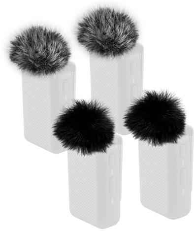 PhantAccy Microphone Windscreen for DJI Mic Wireless Lavalier Mics, Replacement Pop Filter & Wind Muff, Anti-Pop & Noise Canceling Fuzzy Cover (Only for 1st Gen, Not for DJI Mic-2)(2Black+2MixedColor)