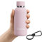 Exllena Water Bottle 350ml with Clip, Double Wall Vacuum Insulated Keeps Drinks Cold 24 Hrs/Hot 12 Hrs, BPA Free (Pink)