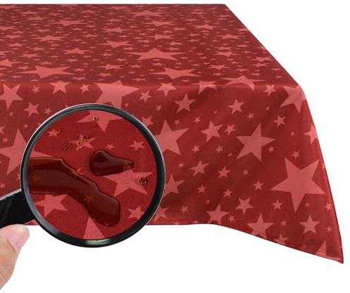 Valia Home Tischdecke mit Teflonbeschichtung für Innen- & Außenbereich Wasser- & Schmutzabweisend Dank verlässlichem Lotuseffekt - Weihnachten 130 x 220 cm