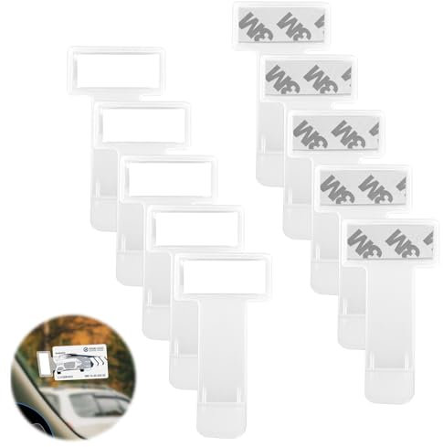 10 Stück Tickets Clips,Selbstklebend Parkscheinhalter Clip,Transparent Auto Windschutzscheibe Ticket Halter,Parkausweis Halterung Windschutzscheibe,Parkscheinhalter Windschutzscheibe Kartenhalter