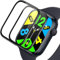 Panzer Schutz Glas für Apple Watch 45mm Series 9/8/7, 2 Stück 9H Panzer Schutzfolie, High Definition Displayschutz, Aluminium-Legierung Rahmen, Touch Sensitive, Blasenfest Installation Panzerfolie