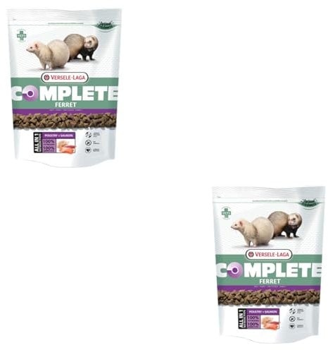 Versele-Laga - Complete Ferret | Confezione Doppia | 2 x 750 g | Estrusi all-in-one ricchi di proteine per furetti | 90% delle proteine contenute di origine animale | Senza cereali