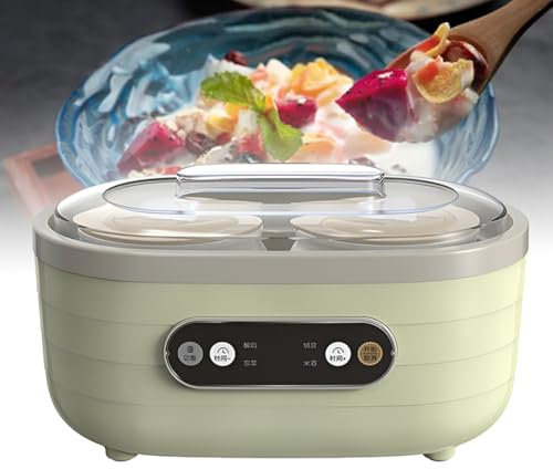 BOBVB Small Multifunctional Yoghurt Maker, Household Automatic Small Homemade Mini Rice Wine Machine, with 2 Large and 6 Small Cups, LCD Smart Touch Screen, for DIY Homemade Fresh Healthy Desserts